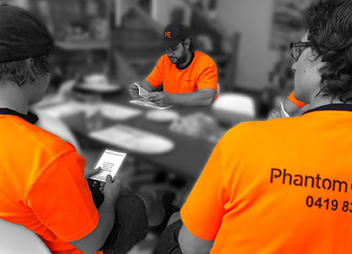 The Phantom Electrical team on site — a professional, licensed electrical crew serving Melbourne and Victoria