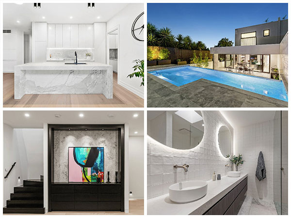 Collage of high-end residential electrical work completed by Phantom Electrical in Melbourne
