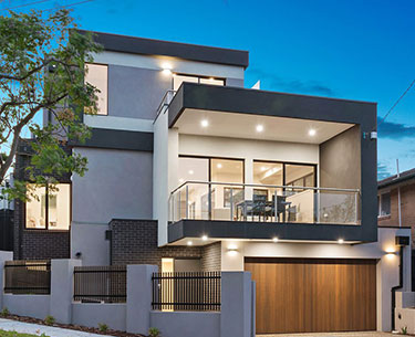 Premium residential electrical installation — driveway lighting and luxury finishes